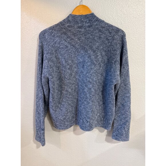 Columbia Women's Blue Knit Full-Zip Sweater L Acrylic/Wool Blend - Picture 4 of 8